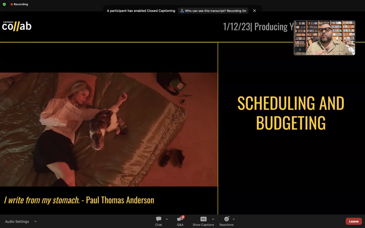 cathrynatkinson's tweet photo. Great online session by Sundance Co//ab @sundanceorg @sundancefest on short filmmaking with Oscar-winning producer @AndrewCarlberg. Covered the whole dang short film thang... https://t.co/WsyJ2pHX5C