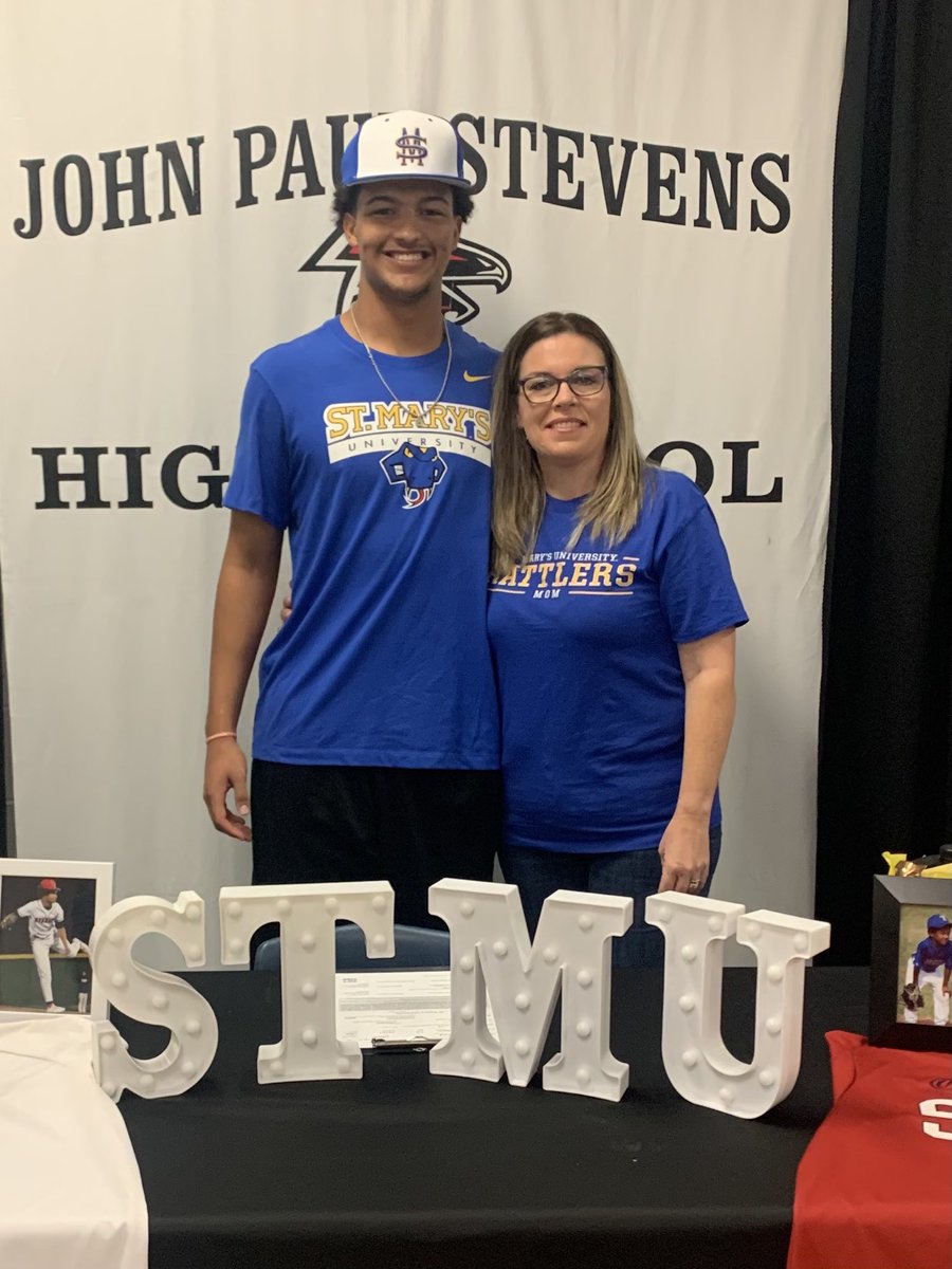 JP Stevens Baseball (@jpsfalconbsb) on Twitter photo Congrats to Gabriel Cook and his mom Shayna on his signing with St. Mary’s University!! <a href="/gabe_2fly/">Gabriel Cook</a> <a href="/StMUbaseball/">St. Mary's University Baseball</a> Congrats to Gabriel Cook and his mom Shayna on his signing with St. Mary’s University!! <a href="/gabe_2fly/">Gabriel Cook</a> <a href="/StMUbaseball/">St. Mary's University Baseball</a>
