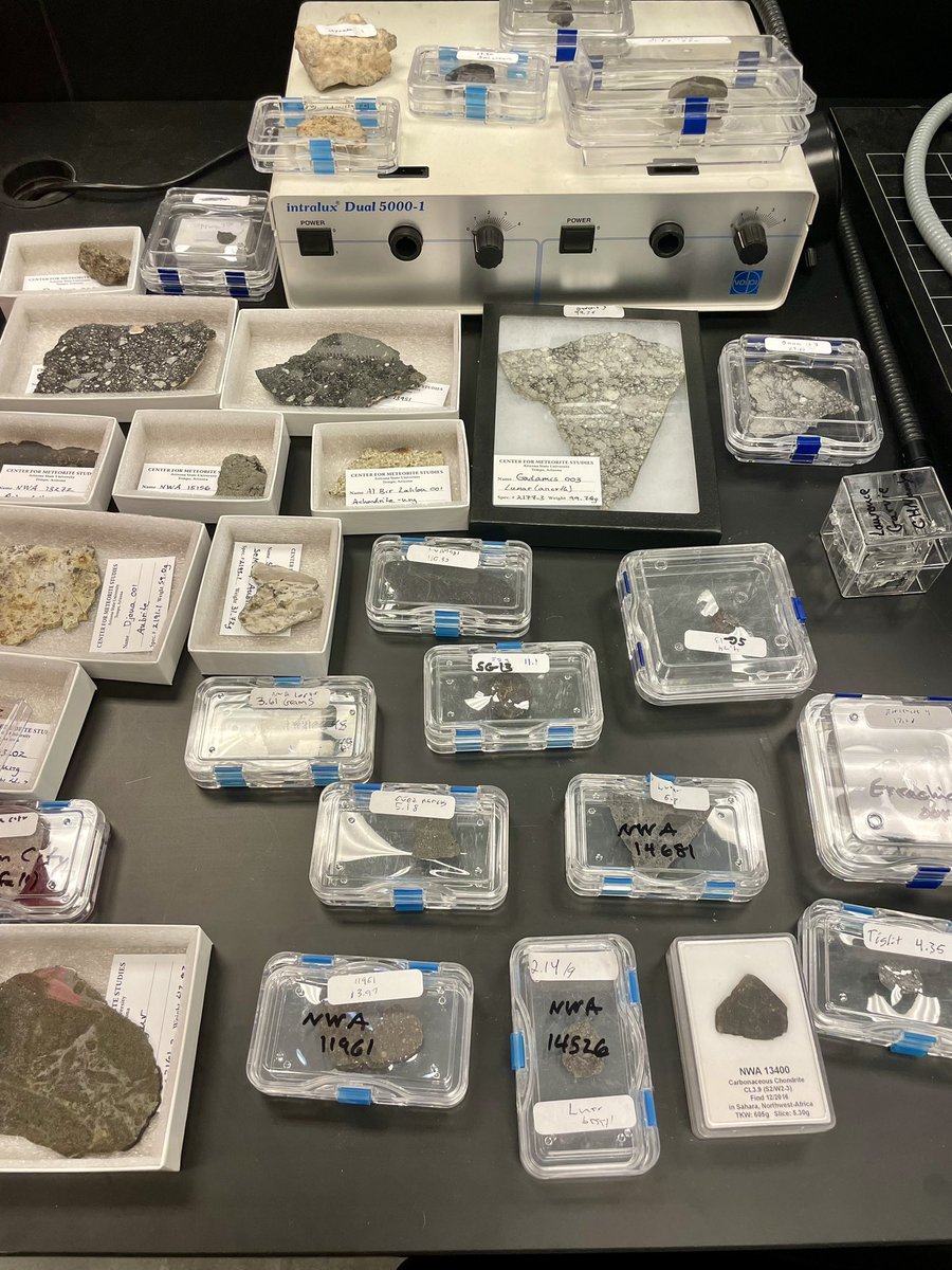 minwadhwa's tweet image. Happy Spring 2023! I’m psyched to be teaching a course on sample return missions. Newly appointed director of @ASUMeteorites (Rhonda Stroud) showed off the newest acquisitions (including a beautiful slice of a Moon meteorite) to my students this week! #SpaceRocks #SampleReturn