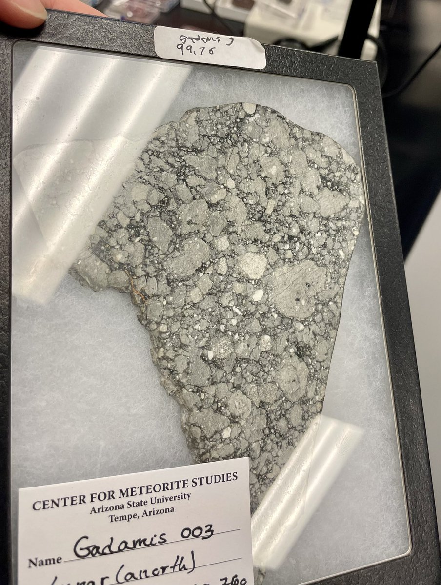 minwadhwa's tweet image. Happy Spring 2023! I’m psyched to be teaching a course on sample return missions. Newly appointed director of @ASUMeteorites (Rhonda Stroud) showed off the newest acquisitions (including a beautiful slice of a Moon meteorite) to my students this week! #SpaceRocks #SampleReturn