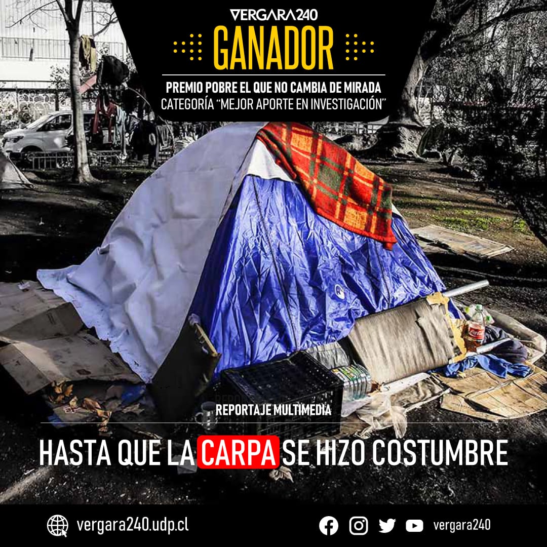🏆GANADORES

El proyecto “Hasta que  la carpa se hizo costumbre”, recibió dos reconocimientos otorgados por el premio “Pobre el que no cambia de mirada” De @alianza_cyp.

Premios:
- Mejor aporte en investigación 
- Premio excelencia periodística

¡Felicitaciones! <a href="/PeriodismoUDP/">Periodismo UDP</a>