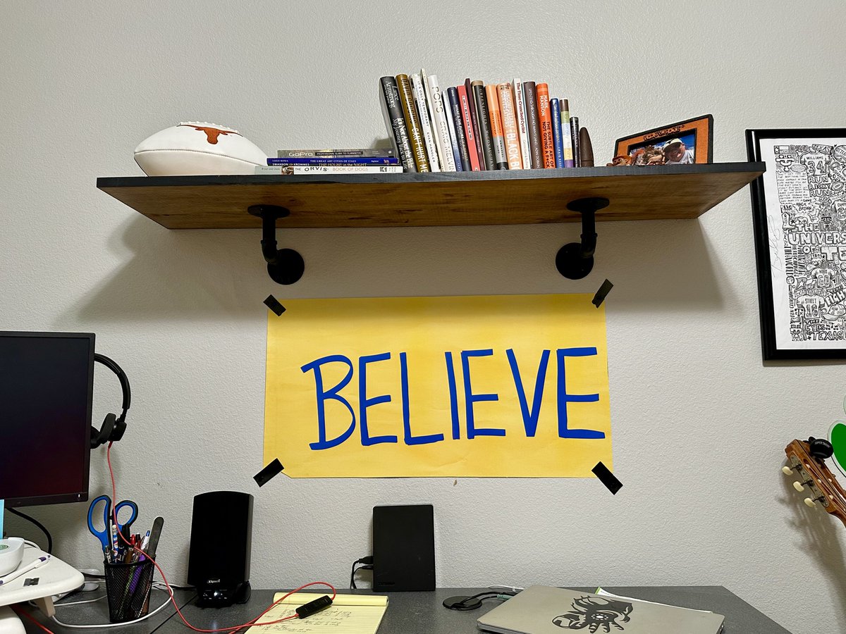 velojonny's tweet photo. Office/pain cave is coming together nicely. Just a few more touches needed. #Iworkhere #Iplayhere #Believe #TedLasso #FootballIsLife https://t.co/cXRHaKyBoM