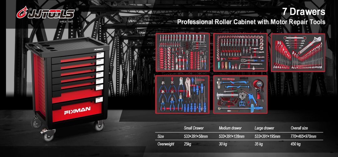 JJTOOLS1995's tweet photo. 💎Classical Tool Cabinet with 345pcs High Quality Tools.
✅Here you can find Cr-V socket, ratchet handle, wrenches and professional vehicle detection tools.
✅7 drawers tools cabinet with 5 inch wheels, 766x465x958mm.
✅Max load capacity 450kgs.
Email: sale@jiejie-tools.com https://t.co/AoxknxhA4u