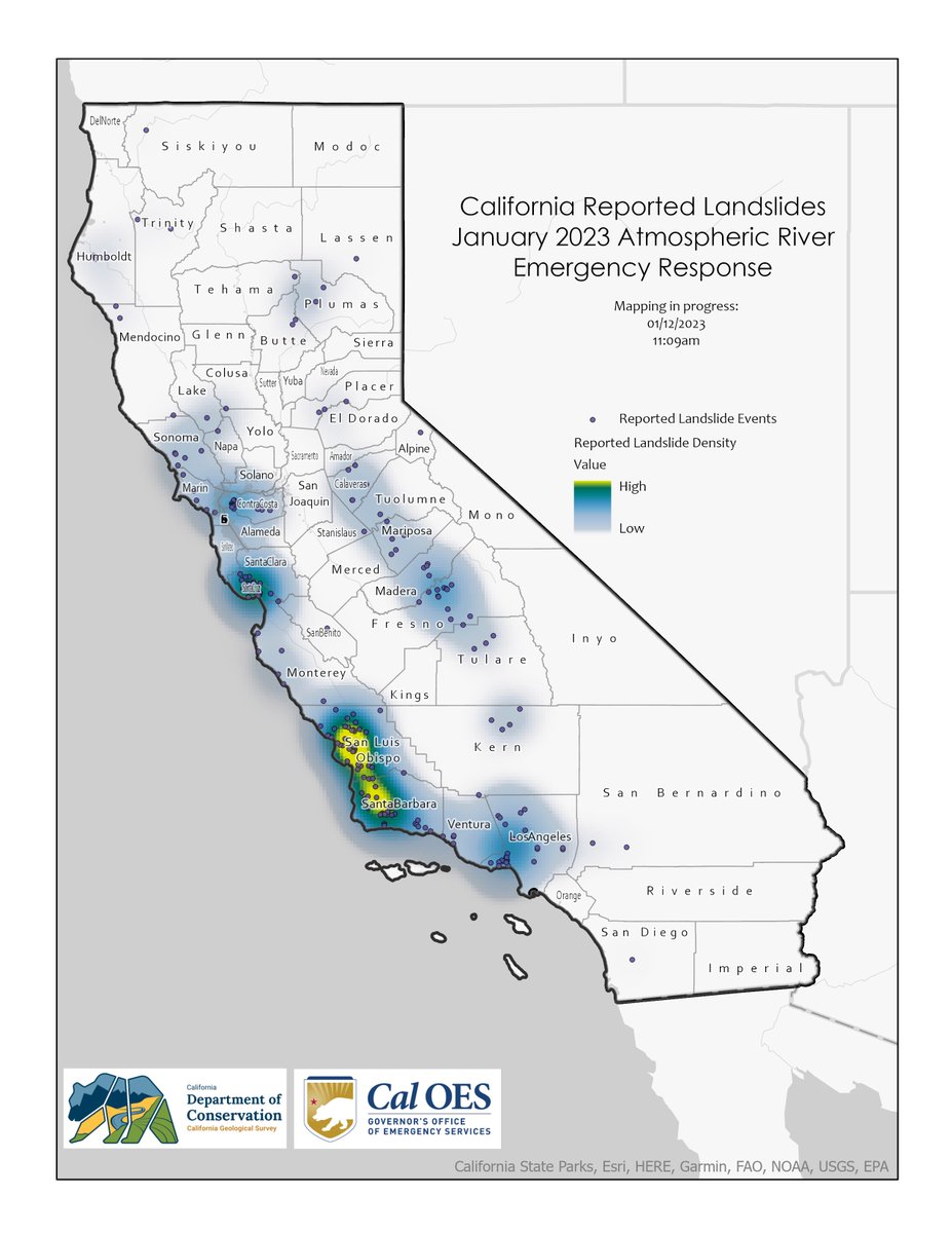 California Department of Conservation (@calconservation) on Twitter photo Conservation’s California Geological Survey (<a href="/CAGeoSurvey/">California Geological Survey</a>) is supporting the Governor’s Office of Emergency Services (<a href="/Cal_OES/">California Governor's Office of Emergency Services</a>) & California communities to map landslide hazards triggered by the recent parade of atmospheric rivers.
#landslide #AtmosphericRiver #emergencyresponse Conservation’s California Geological Survey (<a href="/CAGeoSurvey/">California Geological Survey</a>) is supporting the Governor’s Office of Emergency Services (<a href="/Cal_OES/">California Governor's Office of Emergency Services</a>) & California communities to map landslide hazards triggered by the recent parade of atmospheric rivers.
#landslide #AtmosphericRiver #emergencyresponse