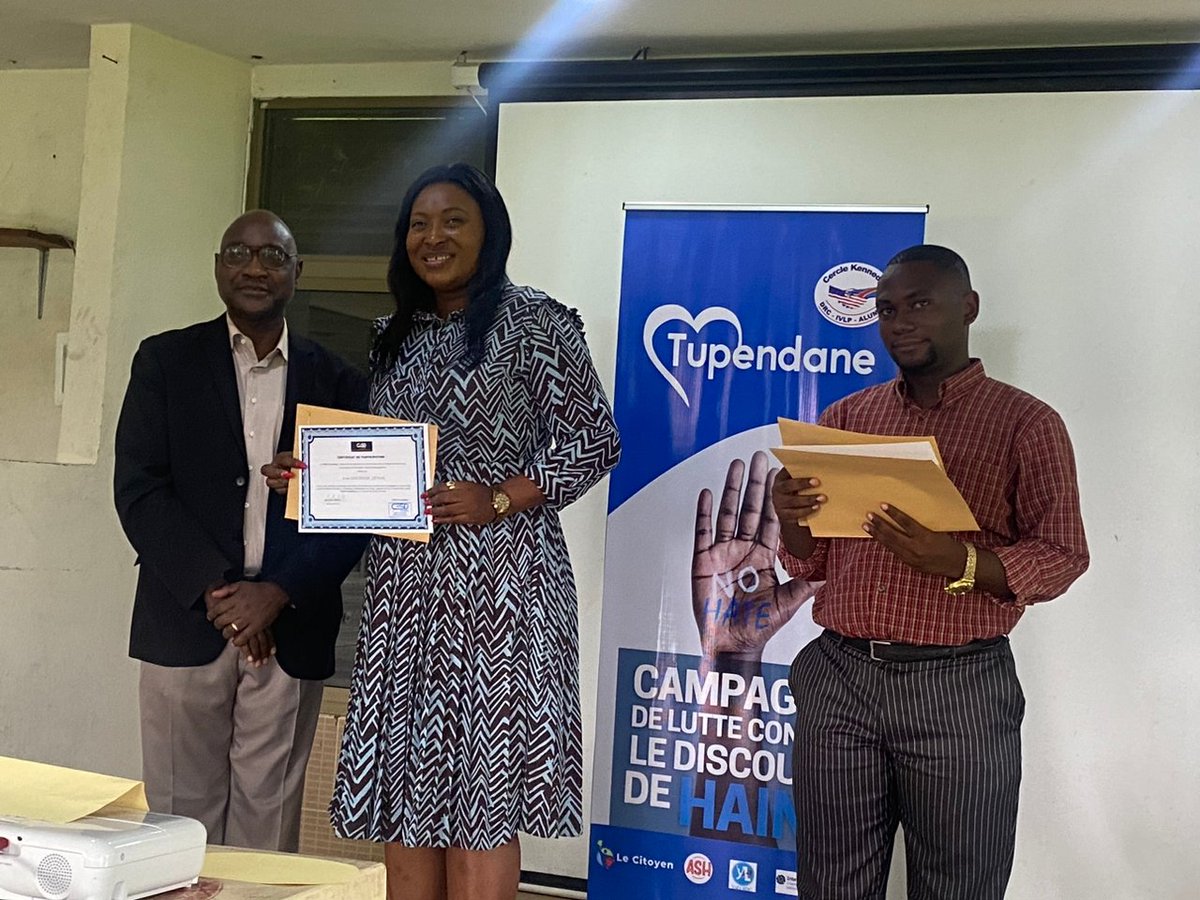 cesd_rdc's tweet photo. Débuté le lundi 9, c'est ce mercredi 11 janvier 2023 qu'à pris fin le séminaire de formation de formateurs en communication et plaidoyer sur la lutte contre les discours de haine en RDC, organisé par le CESD Consulting pour le compte du cercle Kennedy à mbwela lodge, Kisantu. https://t.co/M4yW7hHZcC