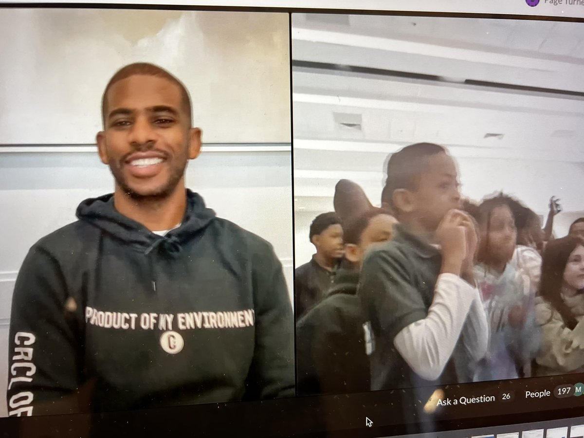 CP3's tweet image. Had a fun morning reading #BasketballDreams with
students from across Atlanta!! Your energy was so dope! 🙏🏾 @APSMediaServ @PTMGL