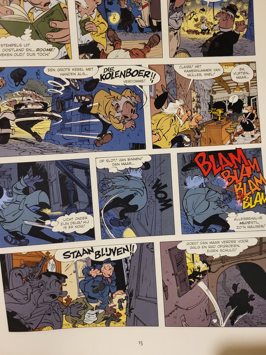 The first ran in the newspaper when I was 16 and I got to buy the second album directly from Daan at a comic con a few years later. Lucky me,I loved to study the art as I was practising to draw. It's strongly inspired by 1950s Franquin which was then still new to me.