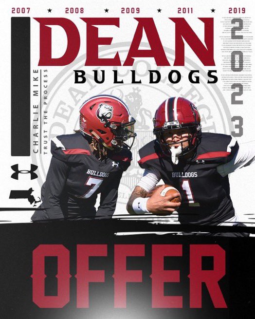 Thankful to receive an offer from <a href="/DeanCollegeFB/">Dean Bulldogs Football</a>
