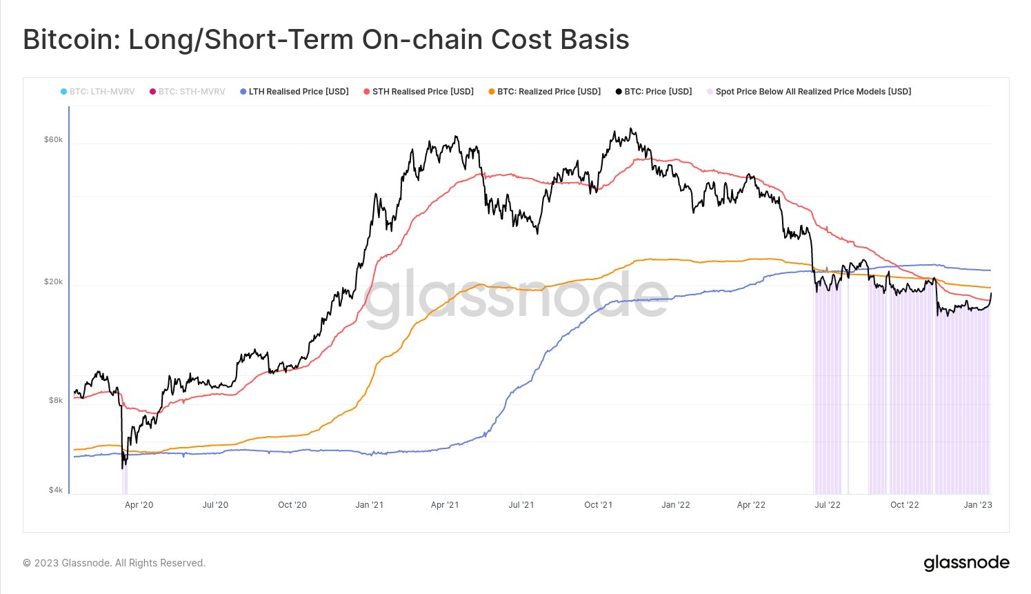 Preço realizado do detentor de curto prazo do Bitcoin
