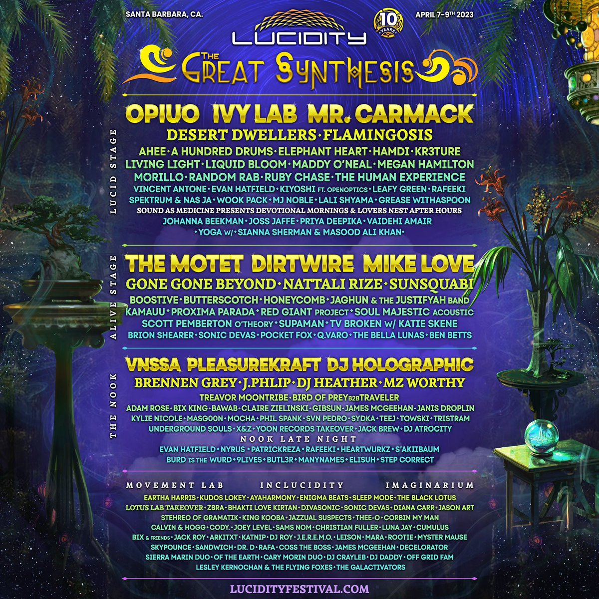 West coast ‘Ohana! Super excited to announce that I will be performing at the great Lucidity Festival this April in the Santa Barbara area 🙌