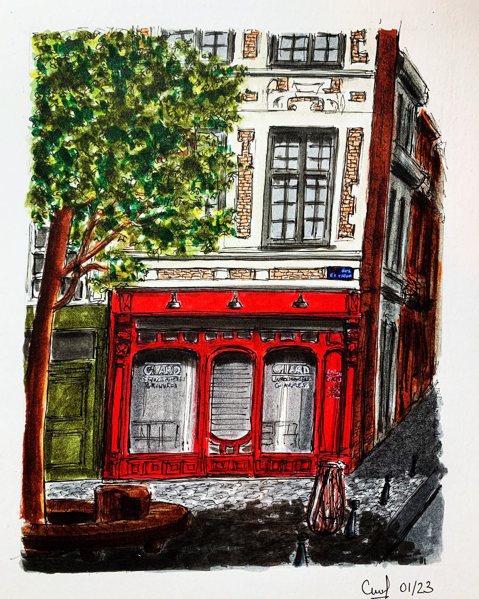 Librairie Giard, rue Saint-Jacques #Lille #VieuxLille #dessin #drawing #architecture #architecturedrawing #patrimoinelille #aquarelle @lillefrance