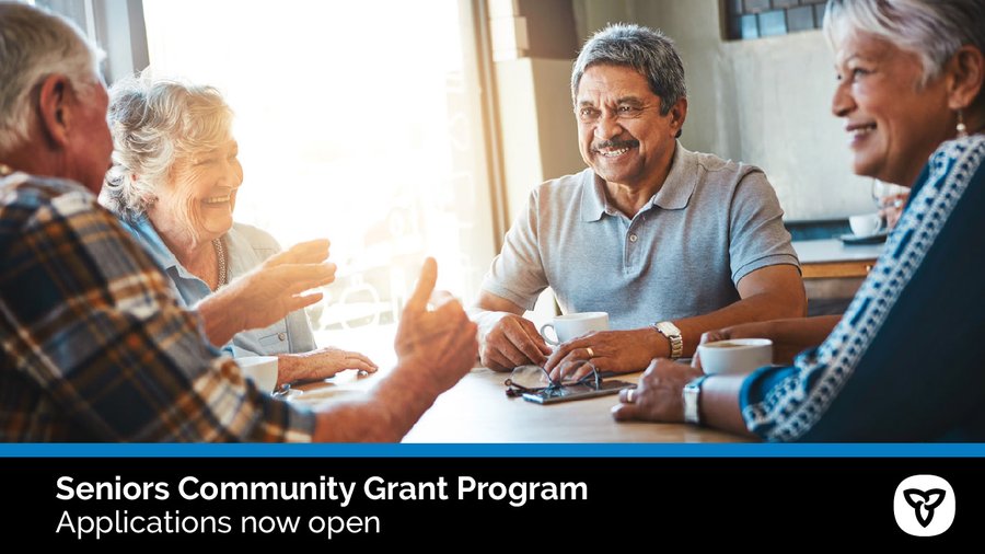 Through the Seniors Community Grant Program, #Ontario supports local initiatives to help keep seniors fit, healthy and active in their communities. 

Applications are now open until March 6, 2023 at 5pm.

Learn more: ontario.ca/page/informati…

#StayConnected #StayHealthy #StaySafe