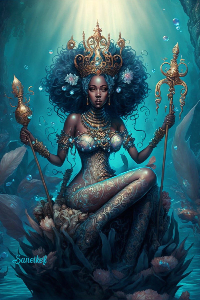 Daughter Of Olukun!! #aiartcommunity #digitalart #blackaiart
#Orishas #Yoruba #AIArtworks