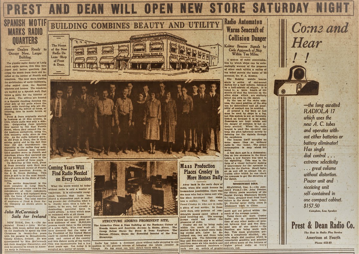 KSS_RRSLB's tweet photo. Prest &amp; Dean opens new radio store 8th December 1927. https://t.co/BkiPQlVvoP