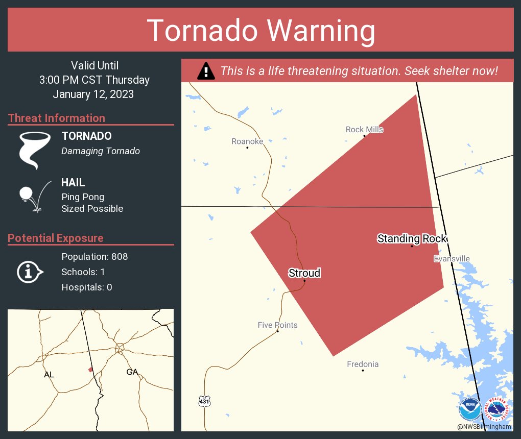 NWS Tornado on Twitter "Tornado Warning continues for Standing Rock AL