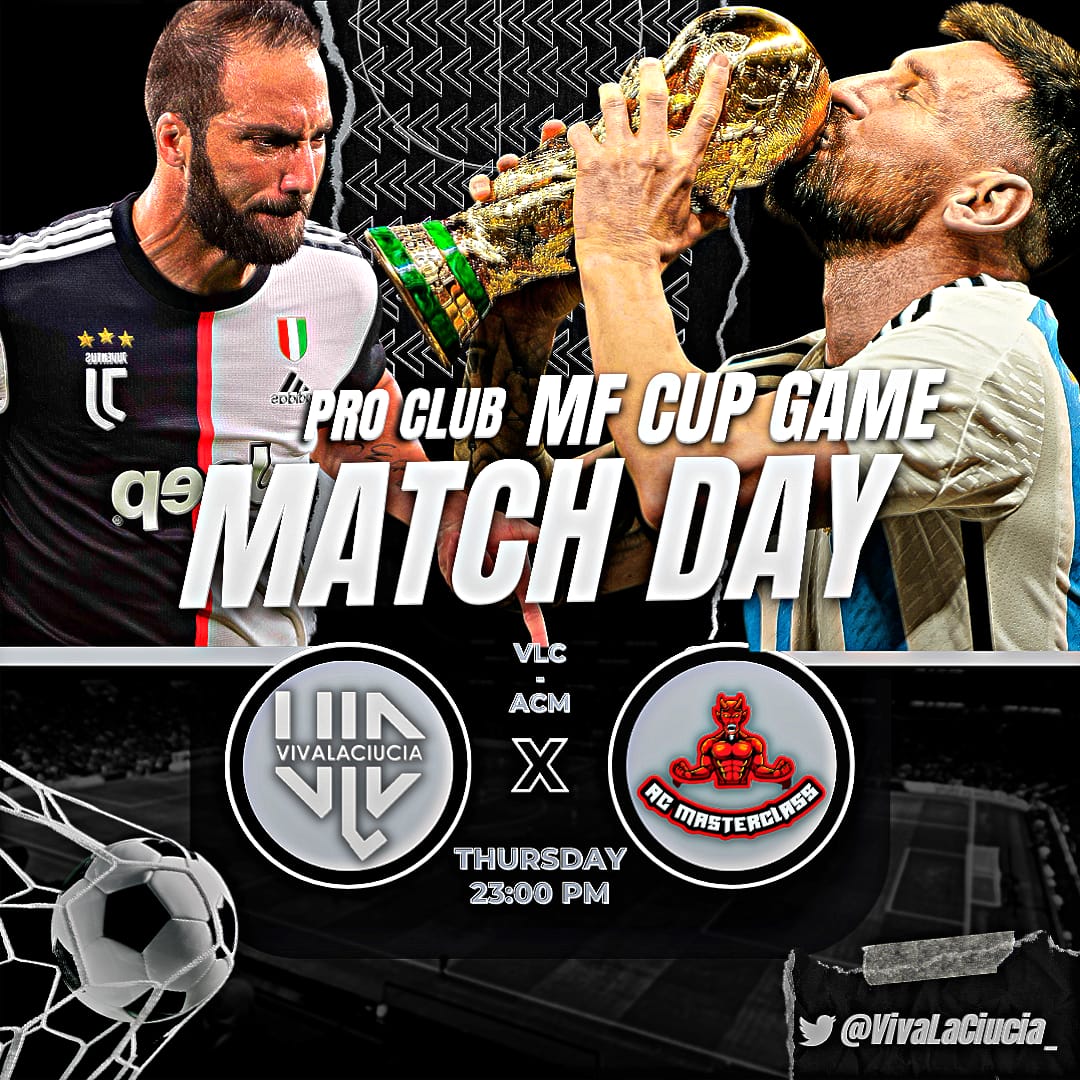 VivaLaCiucia_'s tweet photo. oggi scenderemo in campo per giocare la 9 giornata di @mfcup, vs @Ac_masterclass_ buona fortuna ad entrambe
Che vinca il migliore.
#govlc https://t.co/rzBJrELeWZ
