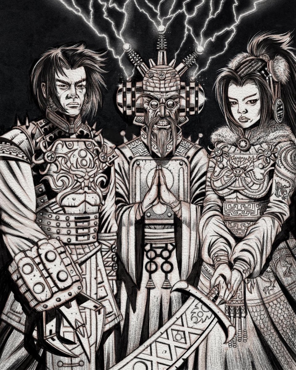CyborgBarbarian's tweet photo. The JeptKoriak Monarchy
#cyberpack #procreate #procreateart #notoriousdisciples #comicart #comics #art #drawing #cyberpunk #asian #sketch #inking https://t.co/YoFGAoBRJs