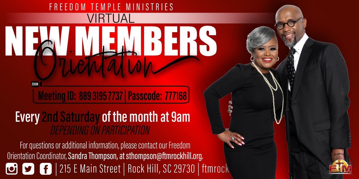 FTM_SC's tweet photo. New Member Orientation this Saturday, January 14th at 9 am. Contact Sandra Thompson at sthompson@ftmrockhill.org no later than Thursday, January 12th if you plan to participate. #ftmrockhill https://t.co/jVjYFSPbV3