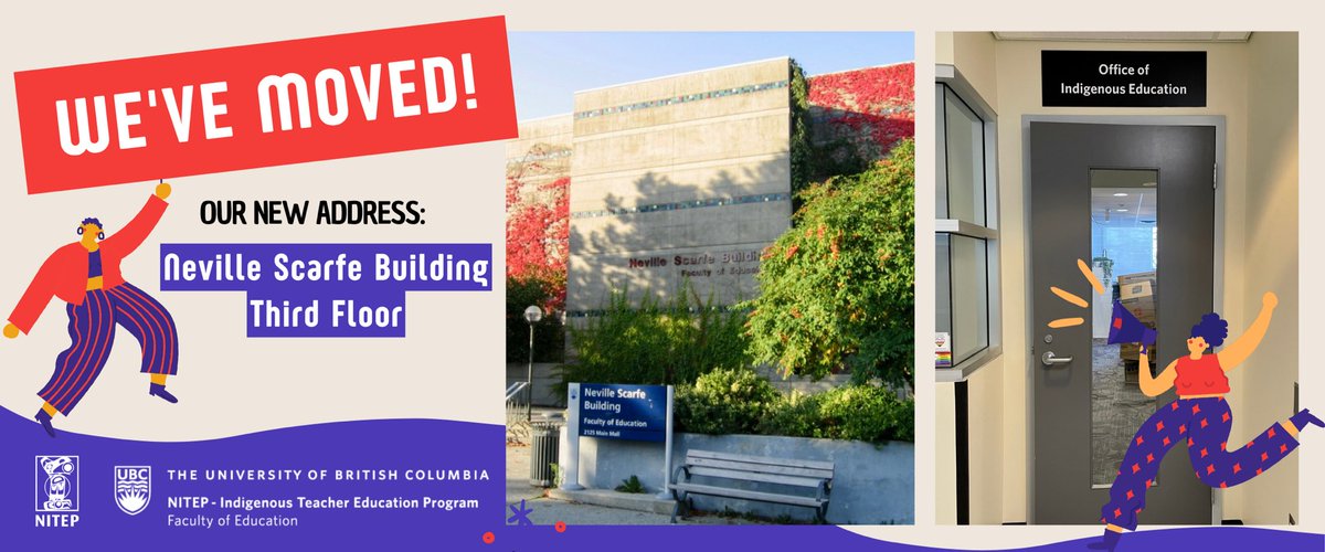 DEAR NITEPers,
 
We are so excited to announce OIE and NITEP have moved! 

Our new address: Neville Scarfe Building, Third Floor