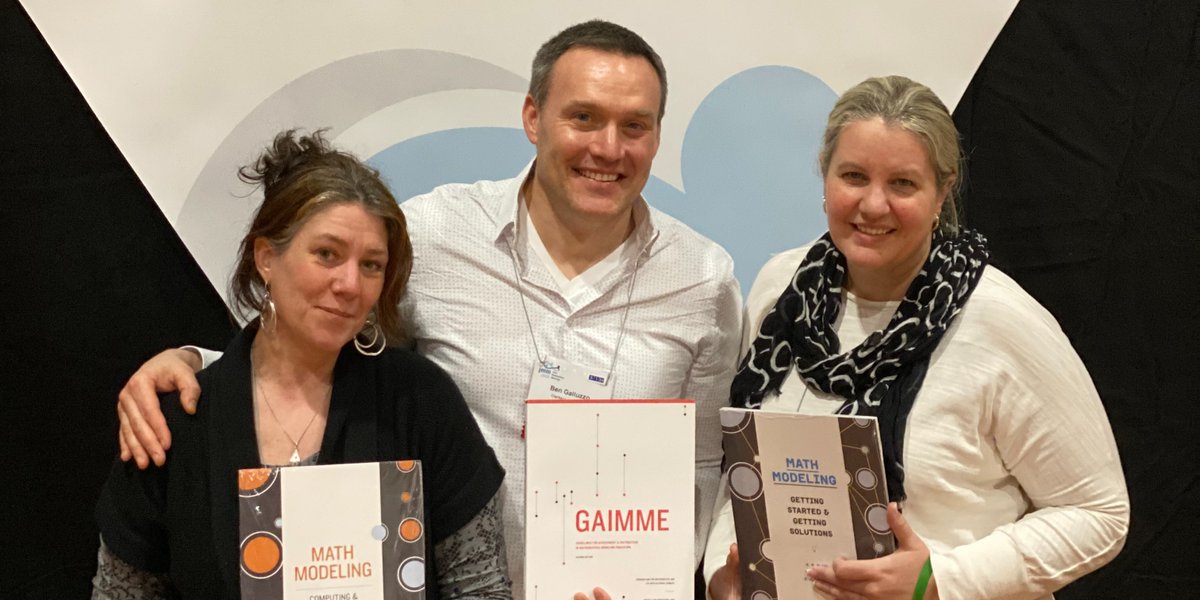TheSIAMNews's tweet image. Last week Katie Kavanagh, Ben Galluzzo, and Karen Bliss, authors of two #mathmodeling handbooks and the GAIMME report, reunited at @JointMath! GAIMME is available for purchase here: my.siam.org/Store/Product/…. #JMM2023 #M3Challenge