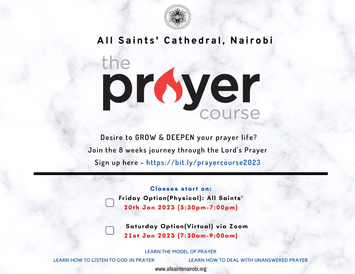 allsaintsnrb's tweet photo. Begin a journey to growing and enriching your prayer life with the Lord’s Prayer. 

Click the link to register or share this post with a friend that would benefit from this course.

https://t.co/mHrnue7gqF

#prayercourse #prayer  
#2023newyear  #ABillionChildren4Christ https://t.co/3Ft6FB56gw