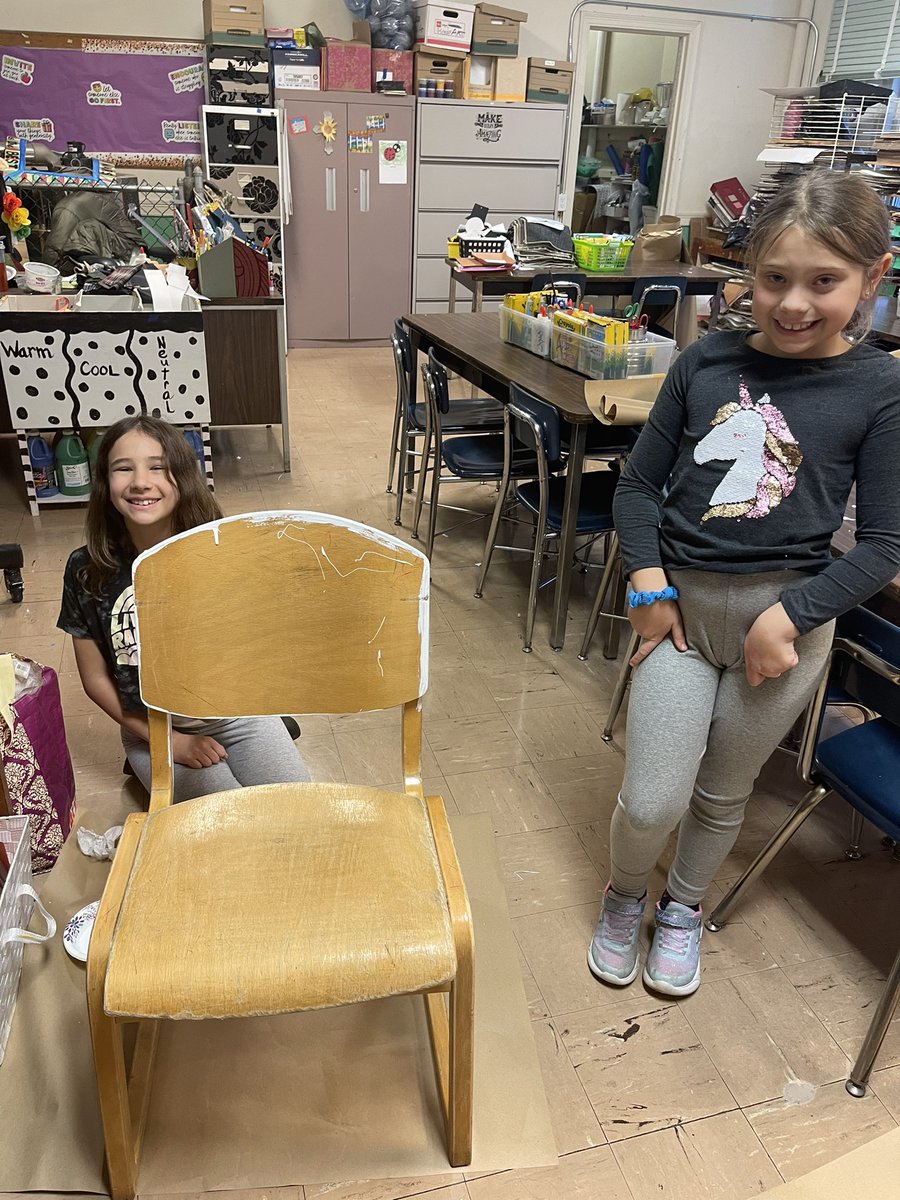 icsartsmart's tweet photo. Week 2 of the Chair Painting Club. The base coat is going on. Stay tuned…@mrsdangelo_ICS @MsPICS2 @icschool_online https://t.co/3LR4vZxSh7