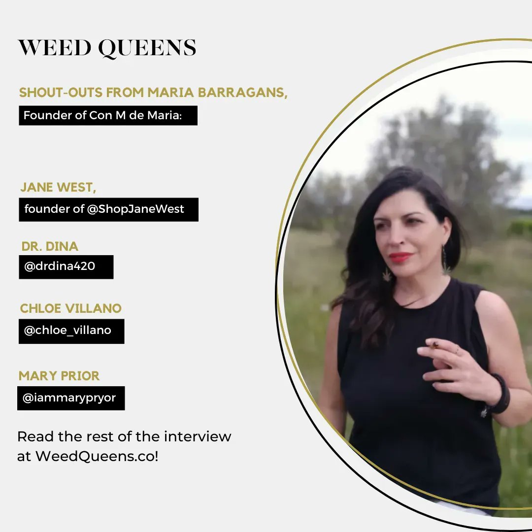 weed_queens's tweet photo. Check out these Weed Queens shout-outs from Maria Barragans of Con M de Maria!
To read the full interview go to Weed Queens. co. Link in bio ❇️ 

#weedqueens #cannabisculture #cannabiscup #cannabiscures #cannabissociety #cannabisoil #cannabis420 #cannabisdaily #Feminist https://t.co/p66L2qF51N