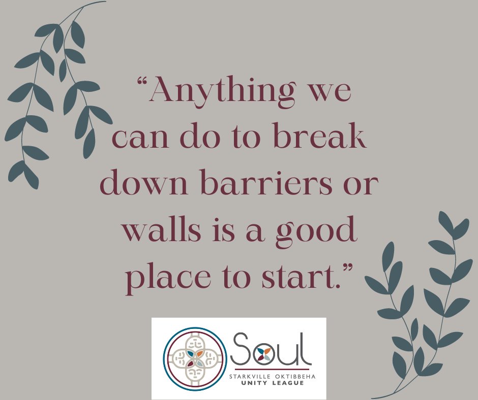 UnityStarkville's tweet photo. Communication can strengthen our community! Starting in February, SOUL is hosting dialogue groups where everyone can freely express their opinions and experiences across racial lines. Email andreamaymiles@gmail.com to sign up for a group &amp; for more information. https://t.co/C3muV7XsXP