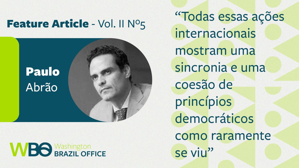 Brazil Office Alliance (@brazil_office) on Twitter photo A comunidade internacional deu uma resposta rĂĄpida, coesa e forte contra a tentativa de um golpe de Estado no Brasil. Como isso foi possĂvel? <a href="/PauloAbrao/">Paulo AbrÄo</a> analisa o tema em artigo para a edição 49 do Boletim Semanal do WBO. Leia e assine aqui đ bit.ly/3w0sA9Q A comunidade internacional deu uma resposta rĂĄpida, coesa e forte contra a tentativa de um golpe de Estado no Brasil. Como isso foi possĂvel? <a href="/PauloAbrao/">Paulo AbrÄo</a> analisa o tema em artigo para a edição 49 do Boletim Semanal do WBO. Leia e assine aqui đ bit.ly/3w0sA9Q