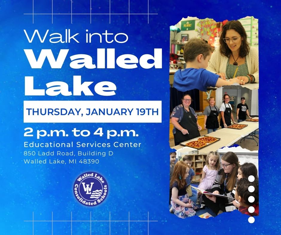 We're excited to hold our second of two Walk Into Walled Lake interview days this winter on Thursday, January 19th. We hope to see you there! 💙 #WEareWLCSD   

More info and positions available ➡️ wlcsd.org/pub/news/posts…