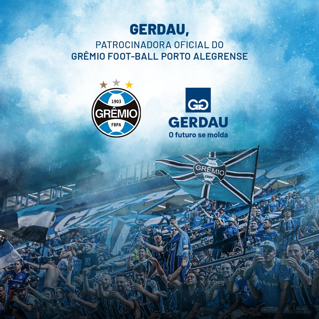 gerdau's tweet image. É com entusiasmo que estamos juntos com o @Gremio em uma parceria para valorizar o esporte do Rio Grande do Sul. Anunciamos o patrocínio à #BaseGremista (#Sub17 e #Sub20), impulsionando o sonho de tantos jovens no esporte e moldando a próxima geração do clube #OFuturoSeMolda 🇪🇪💙