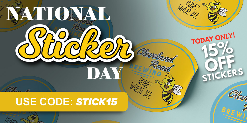 StickyLife's tweet image. It's National Sticker Day! To celebrate, we're offering 15% OFF stickers, TODAY ONLY, with coupon code: STICK15 used at checkout. #stickers #NationalStickerDay #stickeraddict #printshop #customstickers #nominimums #beerstickers #bumperstickers
