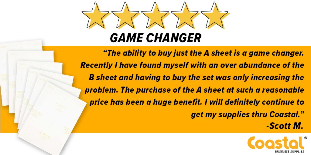 Be like Scott M. and get your Forever Laser Dark heat transfer paper at Coastal Business Supplies. 😉 Not only are you able to order just what you need, your paper ships same-day when ordered by 7:00PM CST, and shipping is free over $149! 

➡️Get it here: ecs.page.link/hQAUx