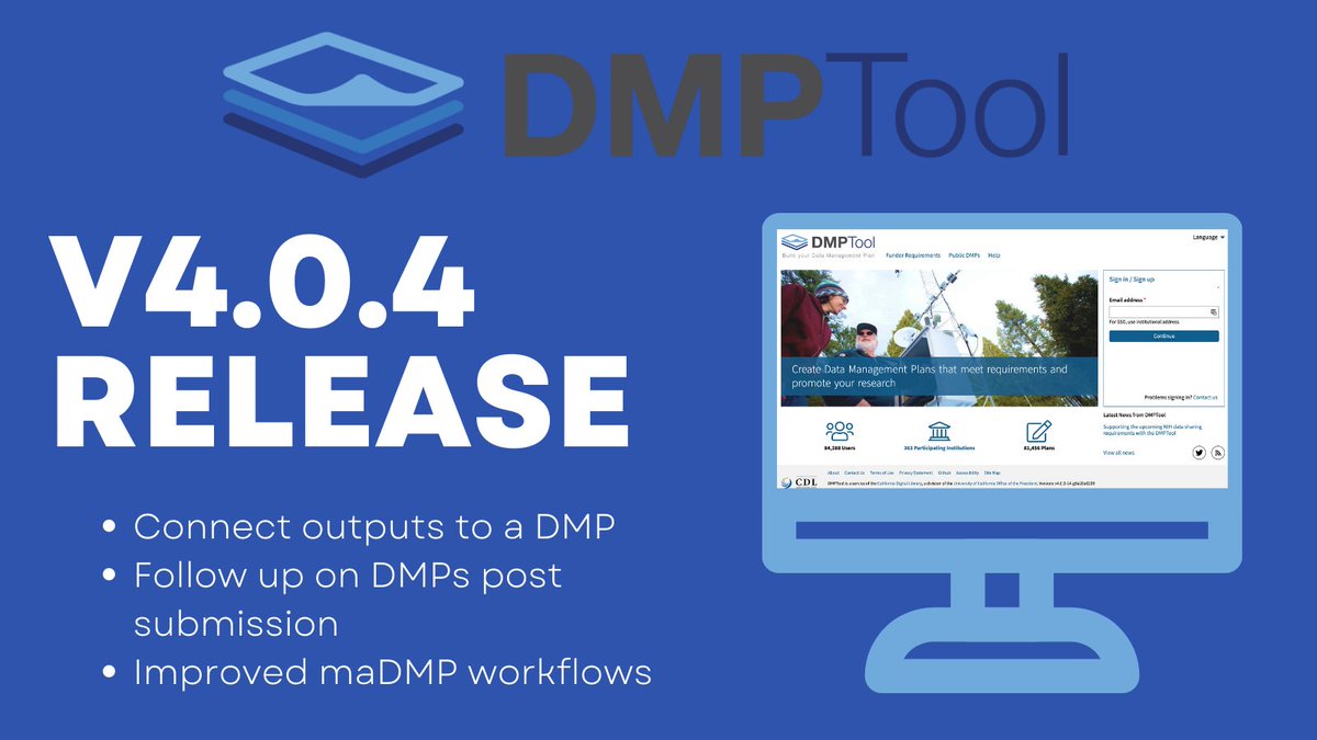 The DMP Tool (@thedmptool) on Twitter photo Check out the latest DMPTool Release for new features to connect DMPs to research outputs blog.dmptool.org/2023/01/12/lat… via <a href="/TheDMPTool/">The DMP Tool</a> Check out the latest DMPTool Release for new features to connect DMPs to research outputs blog.dmptool.org/2023/01/12/lat… via <a href="/TheDMPTool/">The DMP Tool</a>