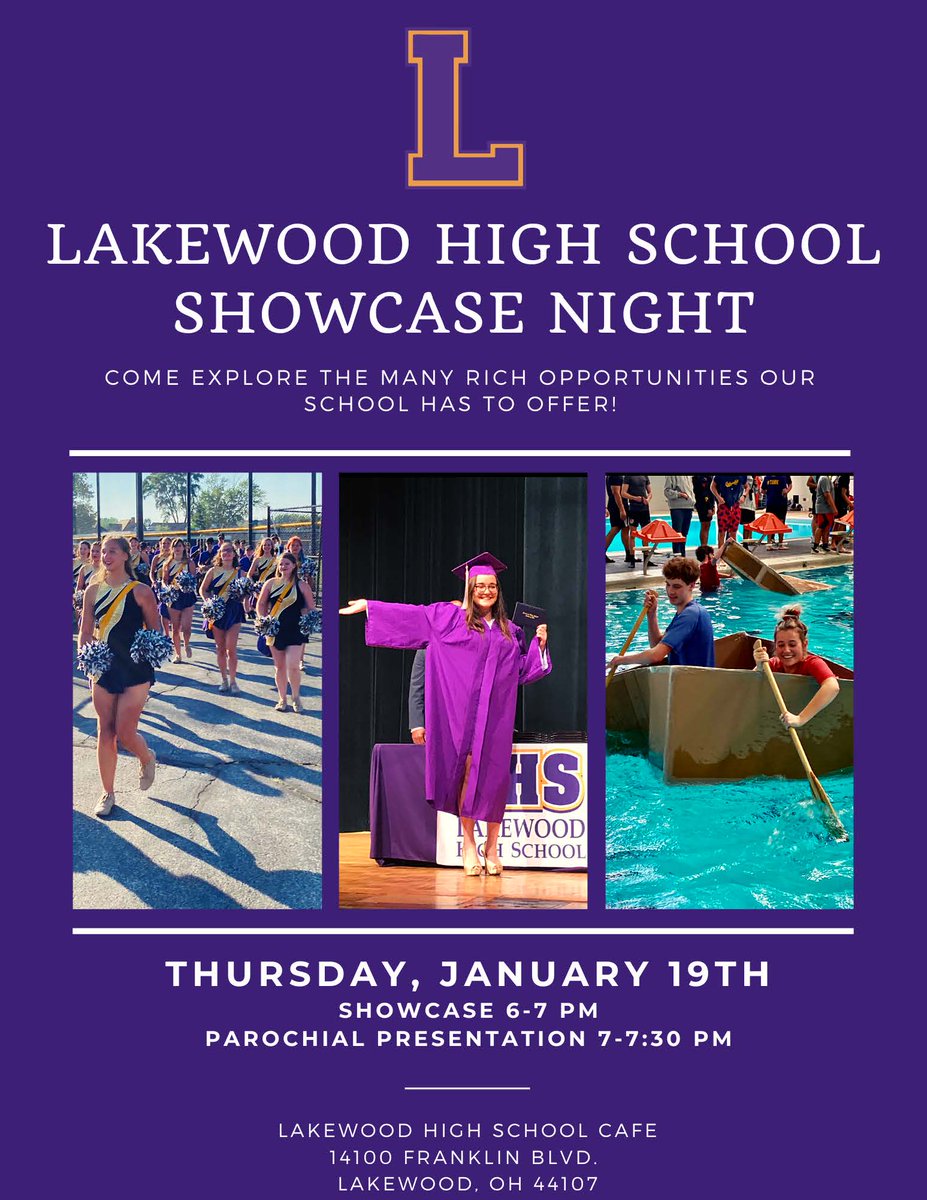If you and/or your student are not familiar with all <a href="/Lkwd_LHS/">Lakewood High School</a> &amp; <a href="/West_Shore_CTD/">West Shore Career-Tech</a> has to offer, we hope you can stop by the LHS Showcase. Come learn about the smorgasbord of offerings at the school from AP courses, to career-tech programs to our huge selection of extracurriculars!