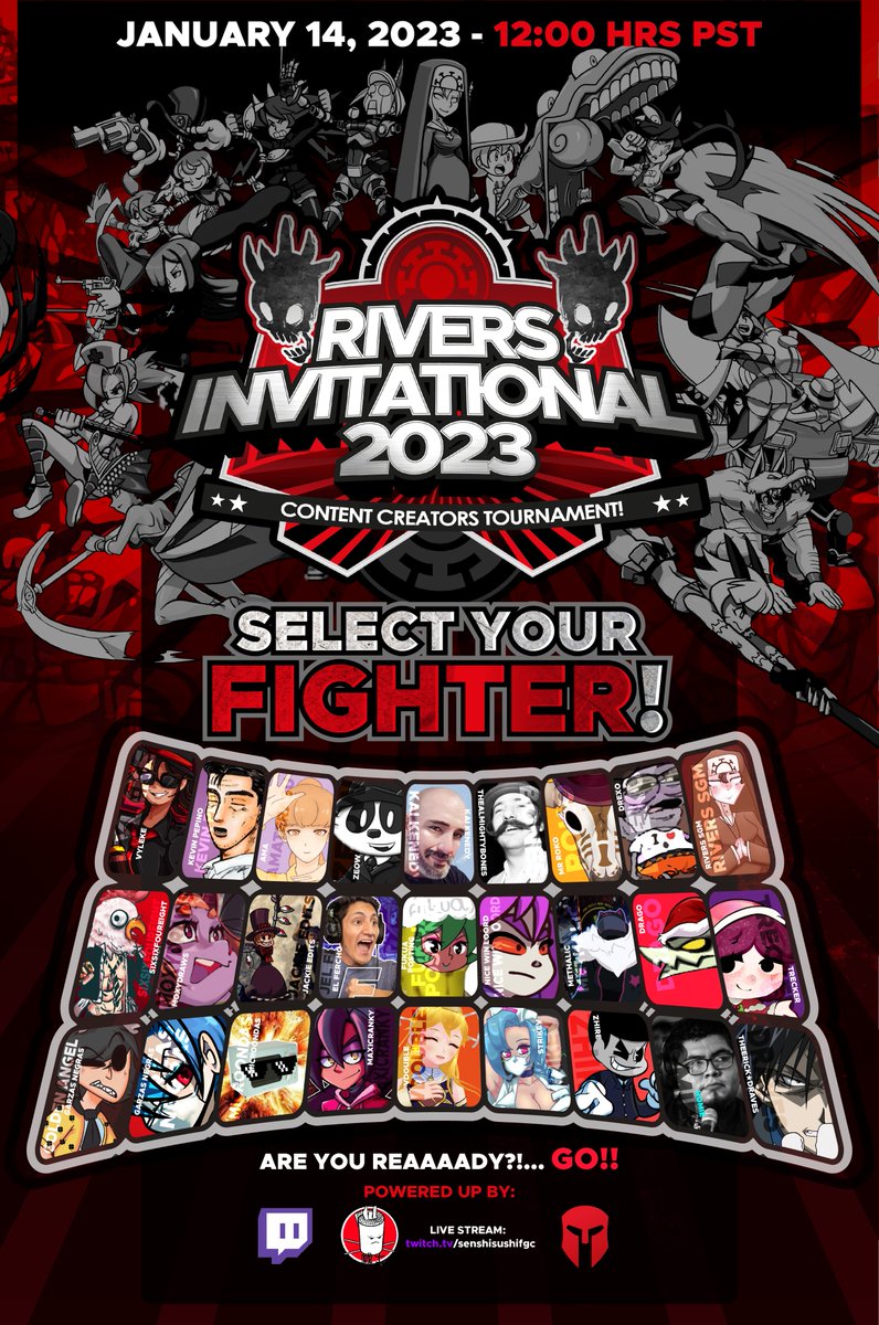 ElEmi935's tweet photo. POR PETICION DEL PUBLICO @GoldenAngel2003 se UNE AL #RiversInvitational !!
Nos vemos el 14 de ENERO a las 12PM PST en el canal de Twitch de @SushiFGC
Estaremos SORTEANDO RELIQUIAS y KEYS DE STEAM !!
Ademas que puedes apoyar al premio en el Matcherino 👇
https://t.co/v0skOxT411 https://t.co/o6ohsmAb22