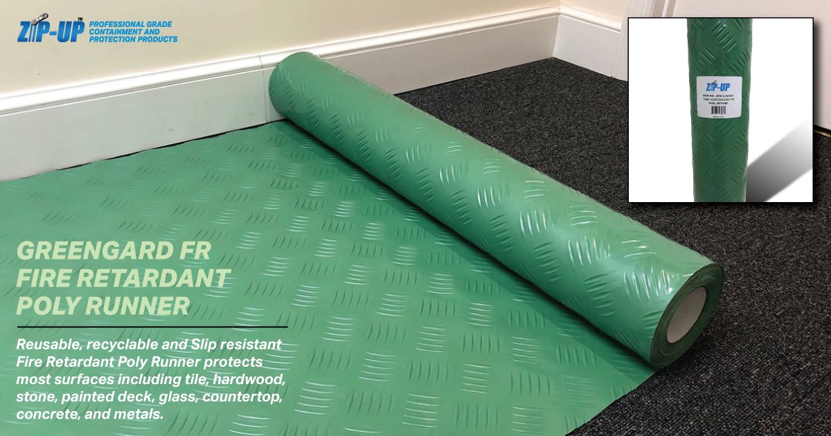 GREENGARD FR
FIRE RETARDANT POLY RUNNER
Reusable, recyclable and Slip resistant Fire Retardant Poly Runner protect most surfaces
zipup.com/product/greeng…
#fireresistant #fireresistantrunner #FireRetardant #PolyRunner #FloorProtection #JobsiteProtection #BuildingMaterial