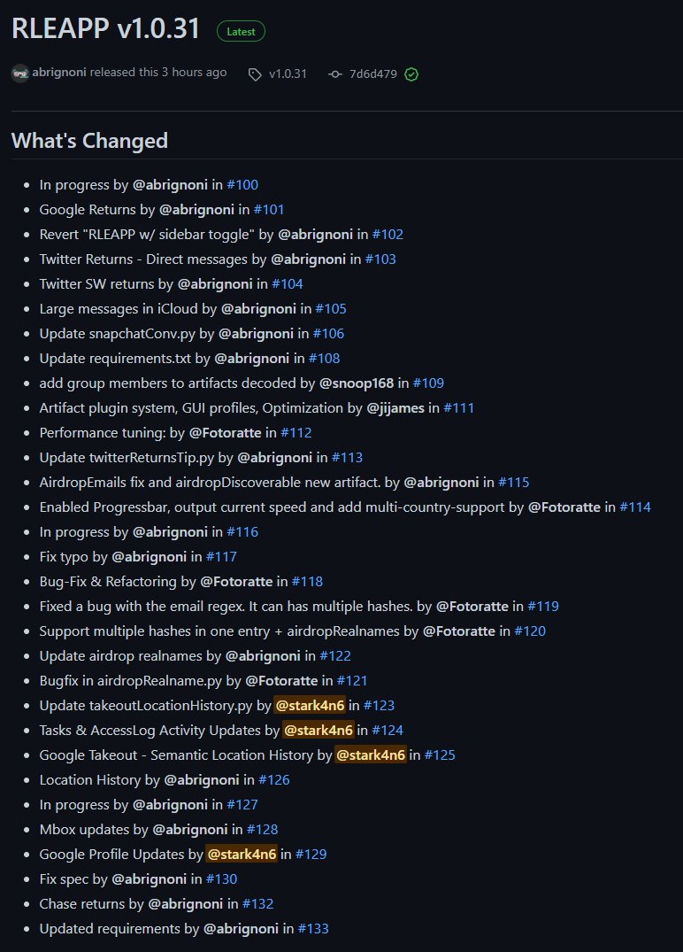 New #ALEAPP and #RLEAPP binaries out now #DFIR #FOSS #MobileForensics 

🔗 ALEAPP >>> github.com/abrignoni/ALEA…

🔗 RLEAPP >>> github.com/abrignoni/RLEA…