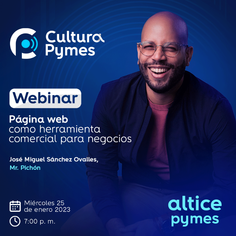 altice_do's tweet photo. ¿Necesitas una página web para tu empresa o quieres optimizar la actual? Nuestro próximo webinar de #CulturaPymes te va a interesar junto a @MrPichon. Fecha: miércoles 25 de enero 2023 Hora: 7:00 PM

 ¡Regístrate ya!