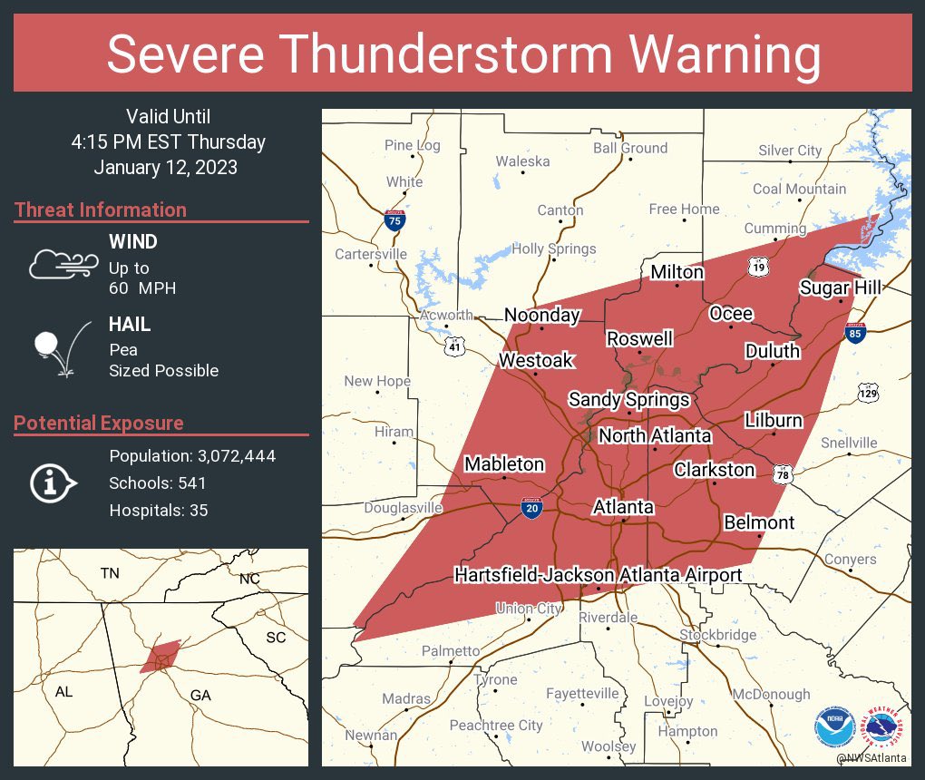 CobbCo911's tweet photo. Severe Thunderstorm Warning remains in effect for Cobb until 4:15 https://t.co/TkaM63824O