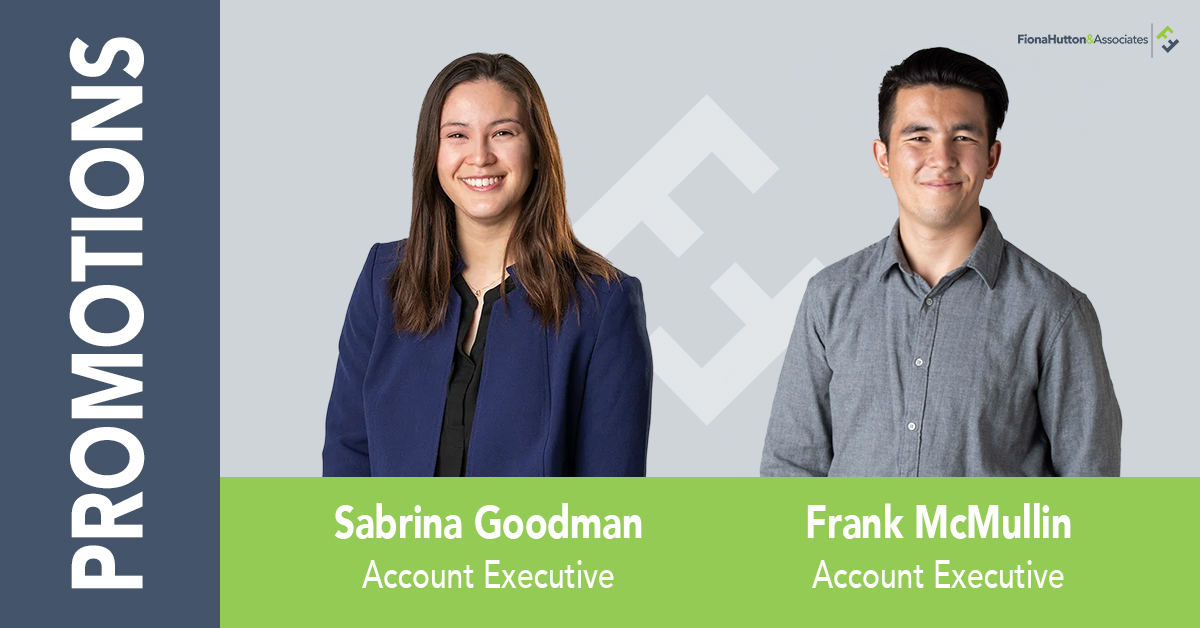 FHutton_Assoc's tweet image. Join us in congratulating Max McSlavkin &amp;amp; Maddie Moore on being promoted to Senior Account Executive, and Sabrina Goodman &amp;amp; Frank McMullin on their promotions to Account Executive. Thoughtful strategists, they consistently bring their A-game to our team and clients.