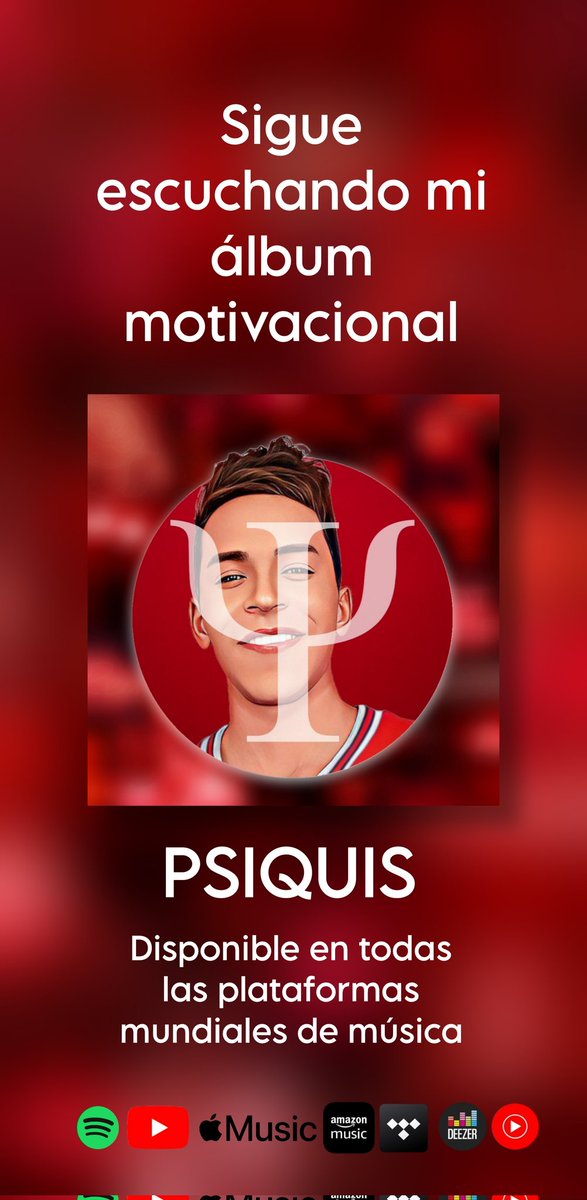 AngelCabrerai's tweet photo. Escucha el álbum motivacional "PSIQUIS" de @AnghellCabrera en todas las plataformas mundiales de música. #music 

#Tidal https://t.co/iUjK83W4xW

#SoundCloud https://t.co/ty1ulkcbjL

#Deezer https://t.co/ecmIVa4ULQ

#YTMusic https://t.co/DTKfNRqy9G https://t.co/JBO4ClebAK