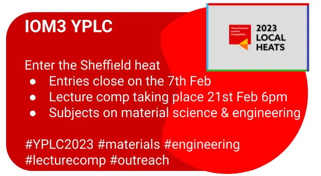 We are still accepting entries for the Young Persons' Lecture Competition, submit your application today. iom3.org/events-awards/…