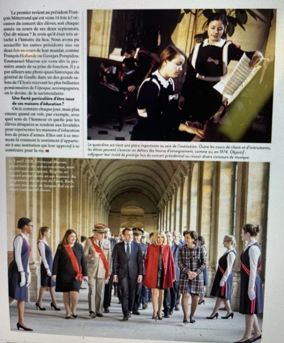 Tous les présidents de la république se rendent officiellement dans les maisons d’éducation de la Légion d’honneur où l’uniforme est de mise. E.Macron n’a pas dérogé à la règle, accompagné de Brigitte Macron. Extrait du Hors-Série Paris Match -2021 Au rendez-vous de l’excellence