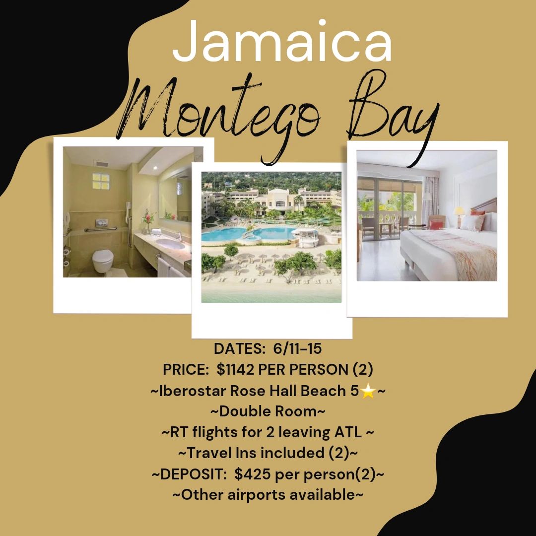 Bvc4Thewin's tweet photo. #bedfordvirtualconcierge #bvc4thewin #bougiebawsetravelnista #luxurylifestyle #blackluxurytravel  #blacktok #SmallBusiness #girlbawse #bookedandbusy  #CoupleGoals #baegoals #baecation #packyabags #andleave #jamaica https://t.co/v1xjXrZhA7