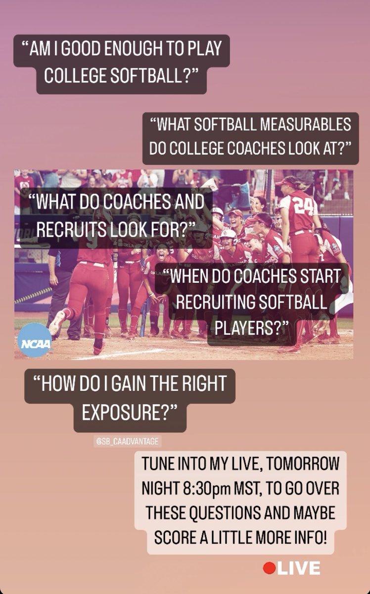 EskridgeKiley's tweet photo. I will be going LIVE tonight at 8:30pm MST to go over these questions and help ease some wandering minds! If you are an athlete or a parent looking for some guidance, tune in and get great info! 

Instagram: grindtimesoftball https://t.co/WLHsvgPP2E