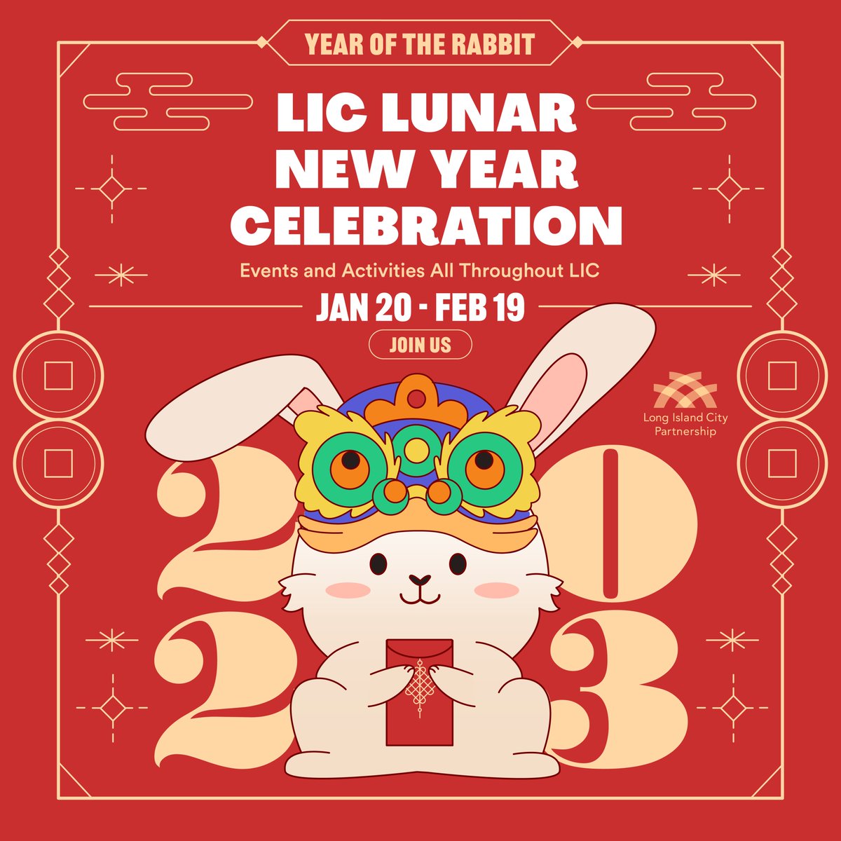 LICPartnership's tweet photo. 🧧🐇🏮 The #LICLunarNewYear Celebration returns January 20 - February 19, 2023!

Follow @LICPartnership / #LICLNY and visit https://t.co/rFFdDGOehh to discover more as we approach Lunar New Year 2023!

#lunarnewyear #lunarnewyear2023 #yearoftherabbit https://t.co/edGHdhLPDL