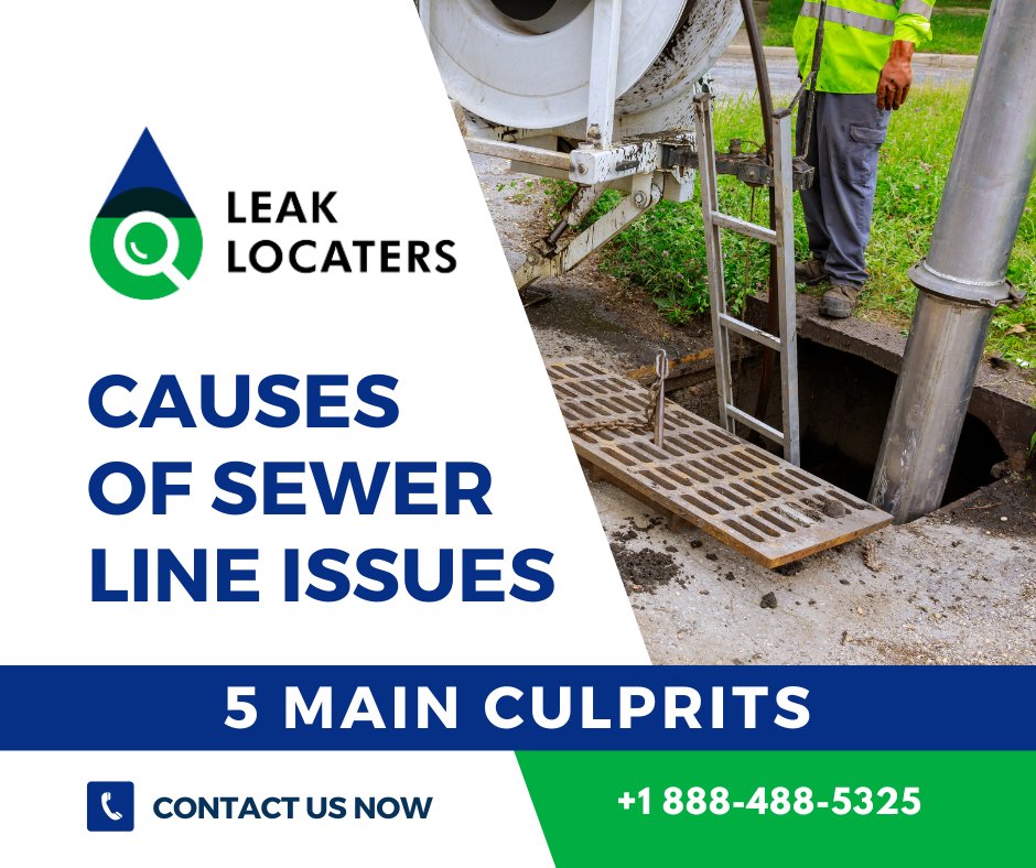 LeakLocaters's tweet image. The 5 Main Culprits: Roots, Settling, Ground Shifting, Materials and Poor Installation. Call us today at 1-800-488-5325 to determine what is causing your sewer line issue!

#sewerscope #sewers #pipes #Leaks #leaking #leak #toilet #leakdetection #waterbill #gallonaday