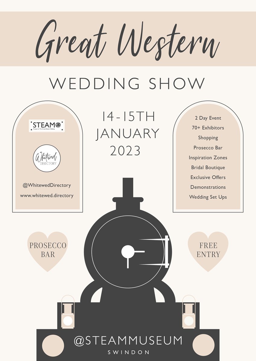 We will be at The Great Western #WeddingShow, this weekend, 14 &amp; 15 January. A wonderful wedding show with a fantastic array of suppliers.  We hope to see you there! tinyurl.com/bdhtn6st