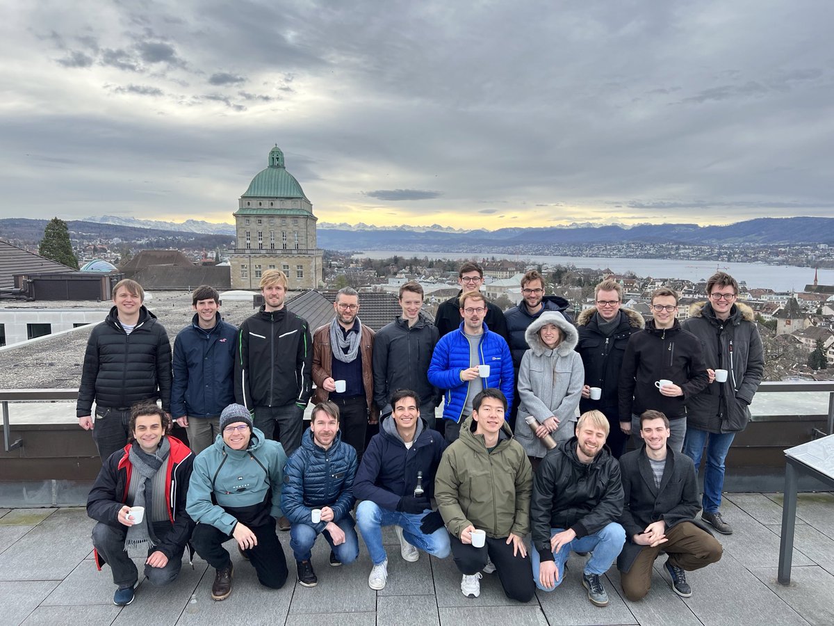 AndreasAtETH's tweet image. On top of @ETH!
The #quantum computing team of @qudev at @ETH_physics @ETHQuantumCntr on the terrace on top of the @ETH_en main building having a coffee break during its project development workshop.
Do you like the view?
I think it is very nice.
More photos in the next tweet.